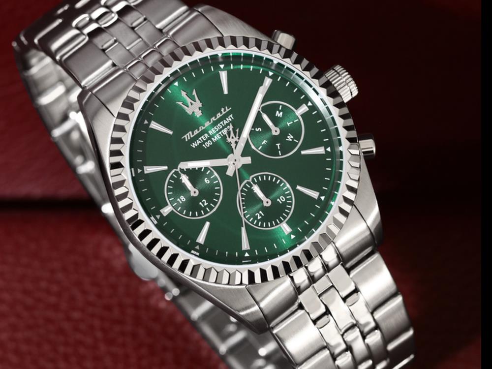 Montre à Quartz Maserati Competizione, Vert, 41 mm, Verre minéral R8853100052
