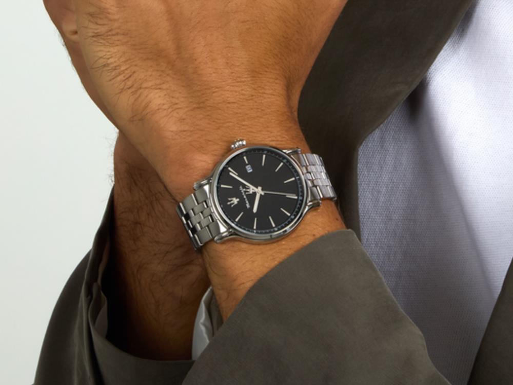 Montre à Quartz Maserati Epoca Slim, Noir, 40 mm, Verre minéral, R8853118030