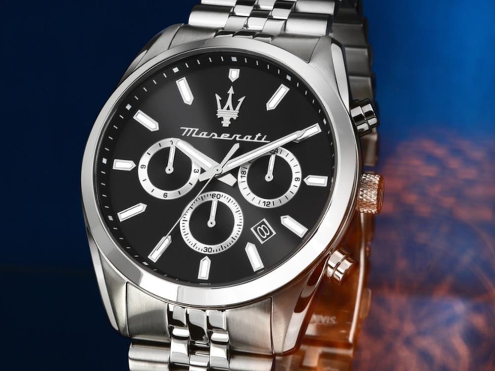 Montre à Quartz Maserati Attrazione, Noir, 43 mm, Verre minéral, R8853151022