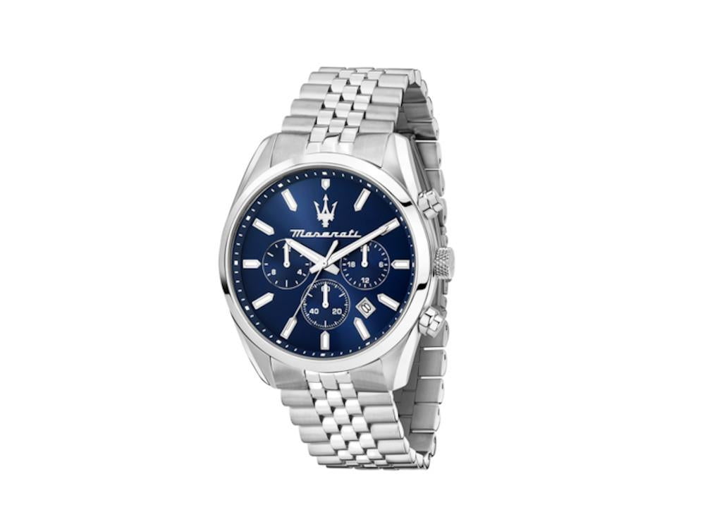 Montre à Quartz Maserati Attrazione, Bleu, 43 mm, Verre minéral, R8853151025