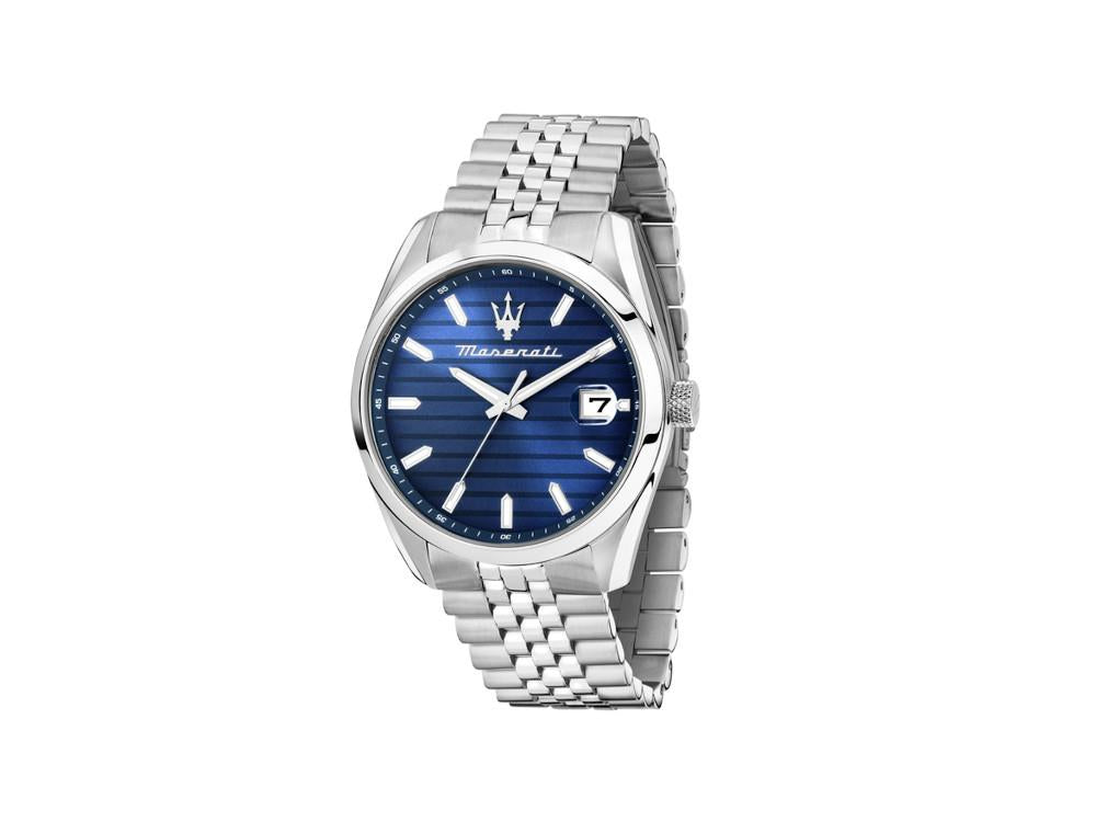 Montre à Quartz Maserati Attrazione, Bleu, 43 mm, Verre minéral, R8853151028