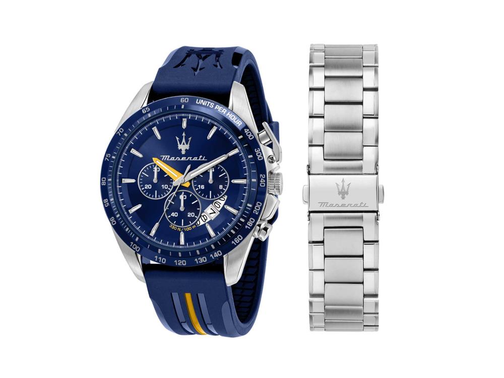 Montre à Quartz Maserati Modena Edition, Bleu, 45 mm, Verre minéral R8871612039