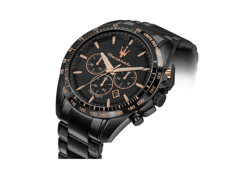 Montre à Quartz Maserati Traguardo, PVD, Noir, 45 mm, R8873612048