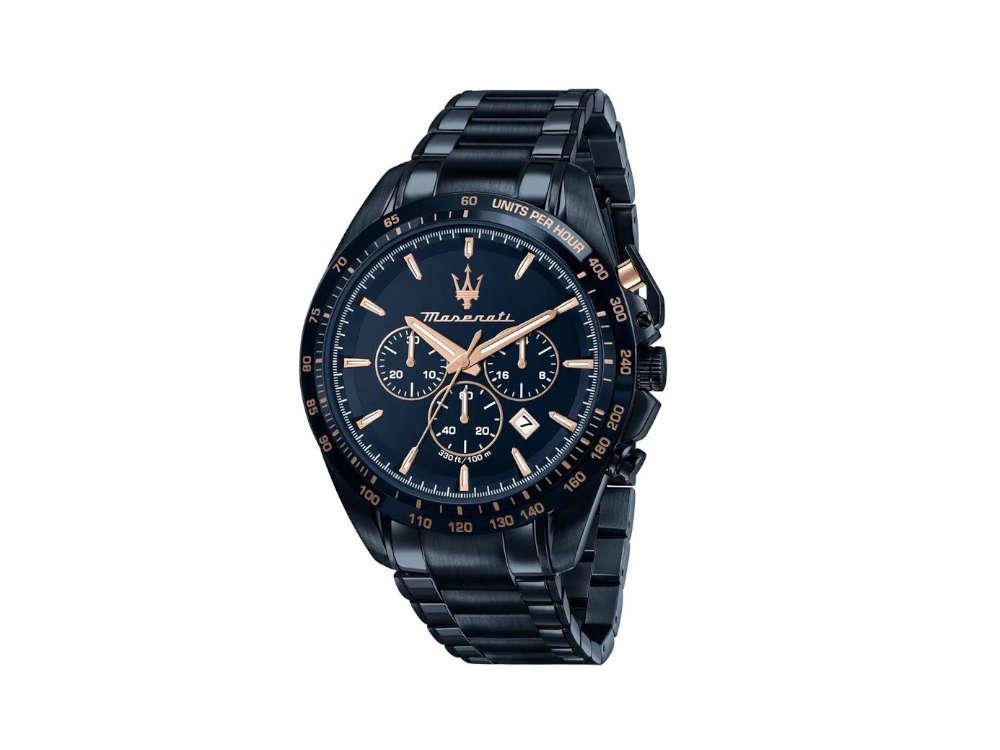 Montre à Quartz Maserati Traguardo, PVD, Bleu, 45 mm, R8873612054
