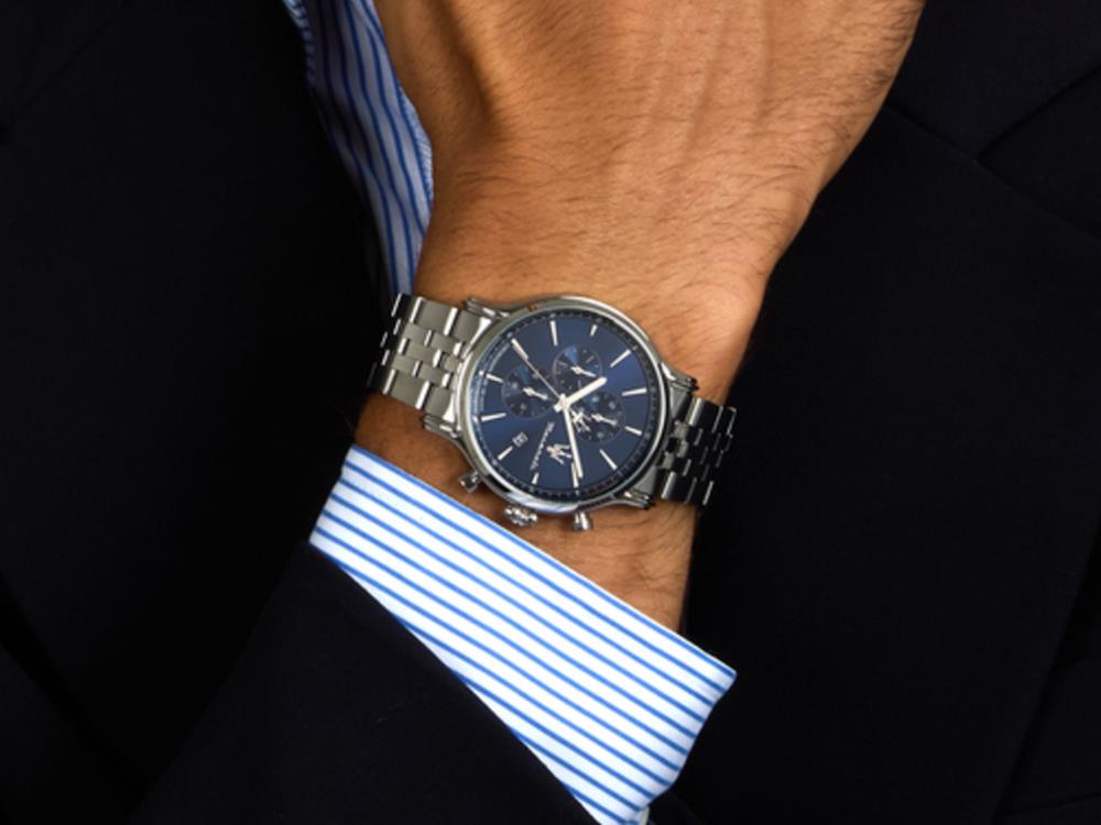 Montre à Quartz Maserati Epoca Slim, Bleu, 40 mm, Verre minéral, R8873618039