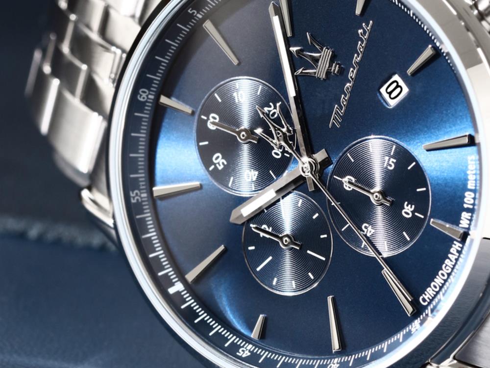 Montre à Quartz Maserati Epoca Slim, Bleu, 40 mm, Verre minéral, R8873618039