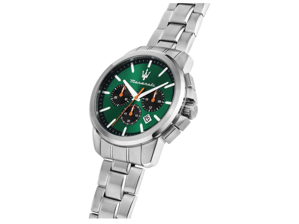 Montre à Quartz Maserati Successo, Vert, 42 mm, Verre minéral R8873621043