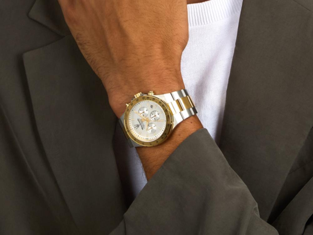 Montre à Quartz Maserati Sfida, Argent, 43 mm, Verre minéral, R8873640028