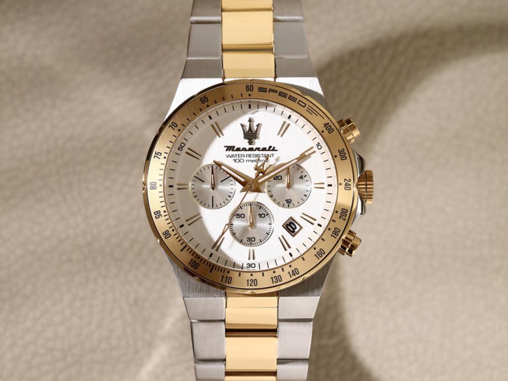 Montre à Quartz Maserati Sfida, Argent, 43 mm, Verre minéral, R8873640028