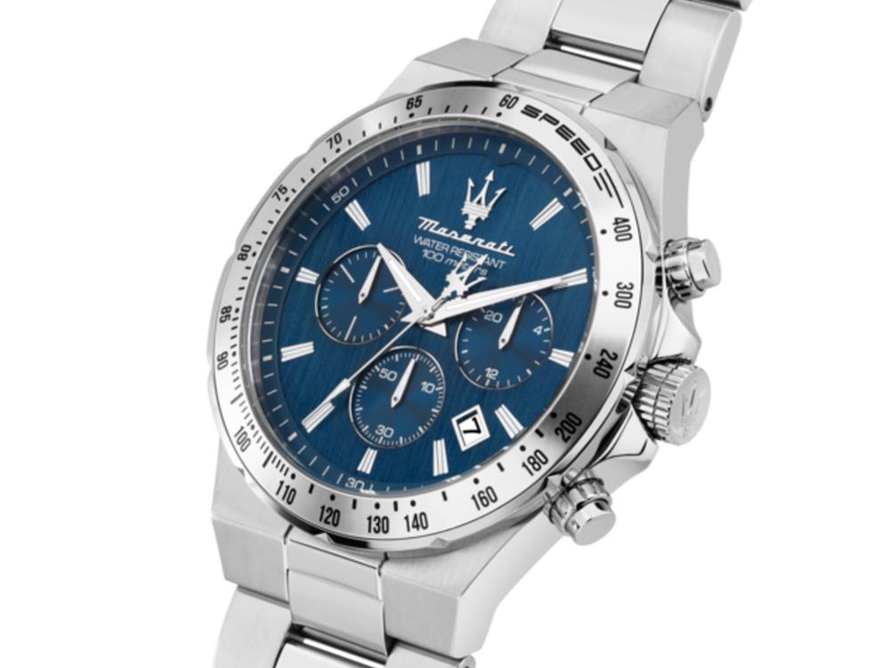 Montre à Quartz Maserati Sfida, Bleu, 41 mm, Verre minéral, R8873640029