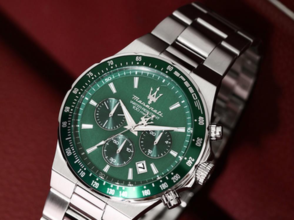 Montre à Quartz Maserati Sfida, Vert, 41 mm, Verre minéral, R8873640030