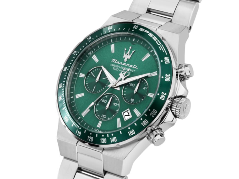 Montre à Quartz Maserati Sfida, Vert, 41 mm, Verre minéral, R8873640030