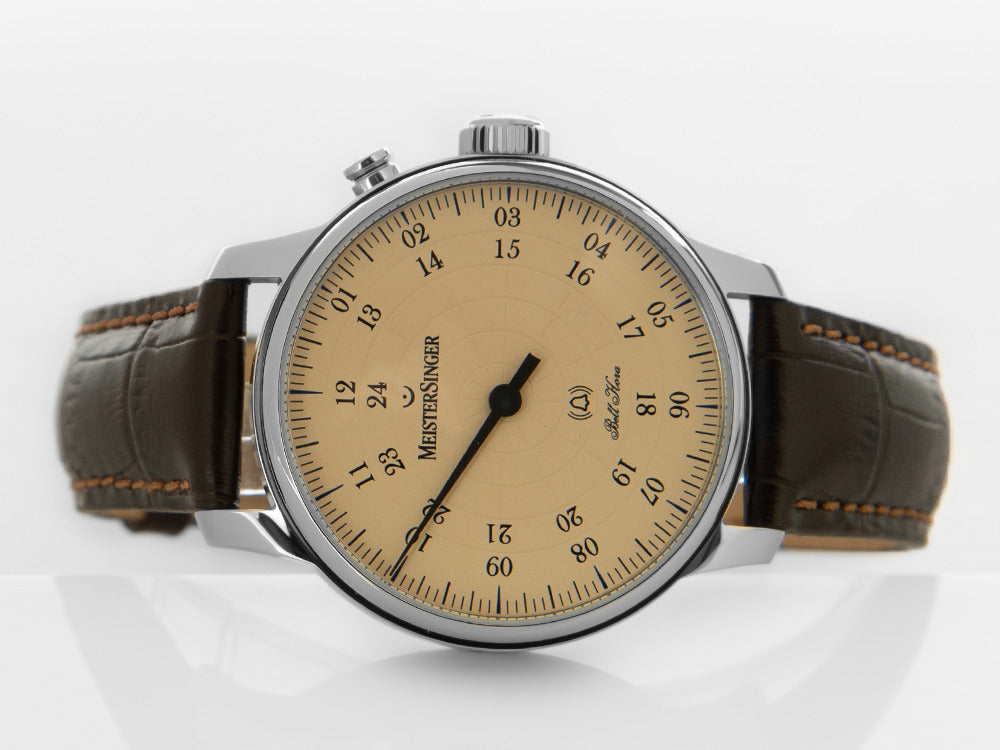 Montre Automatique Meistersinger Bell Hora, SW 200, Beige, 43 mm, BHO913-SG02