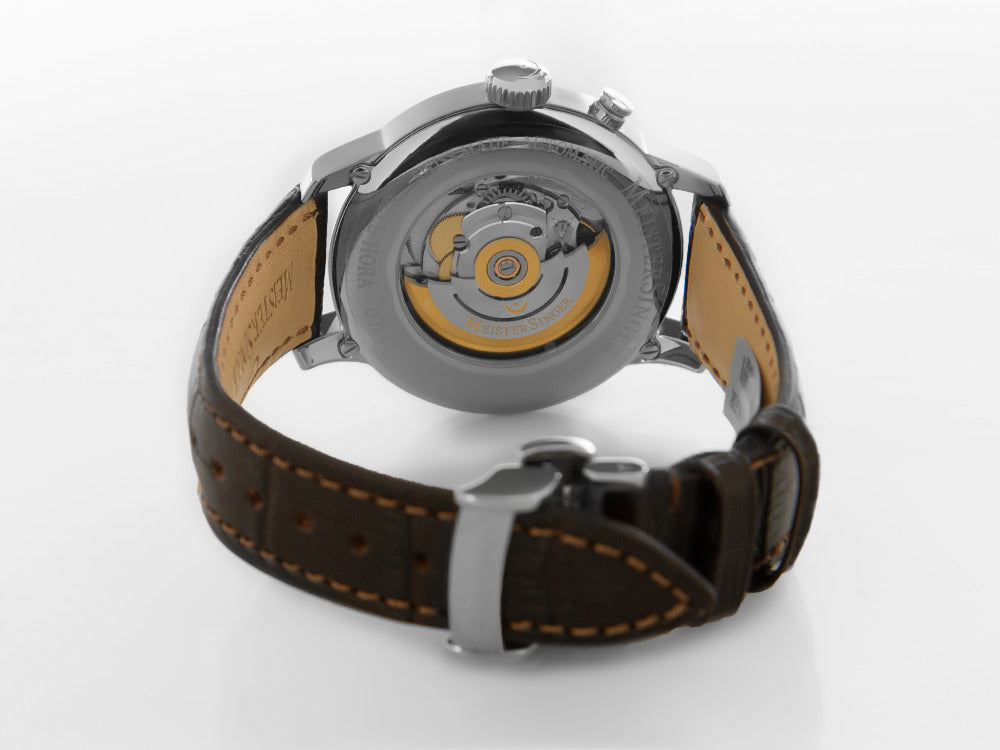 Montre Automatique Meistersinger Bell Hora, SW 200, Beige, 43 mm, BHO913-SG02