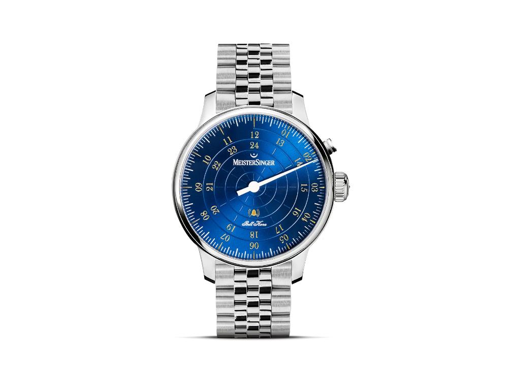 Montre Automatique Meistersinger Bell Hora, SW 200, Bleu, 43 mm, BHO918G-MGB20