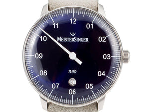 Montre Automatique Meistersinger Neo Plus Sunburst Blue, ETA 2824-2, 40mm, gris