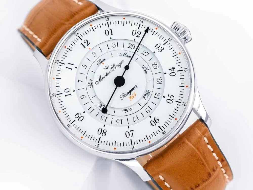Montre Automatique Meistersinger Pangaea Day Date, 40 mm, Blanc, PDD365901-SG03W
