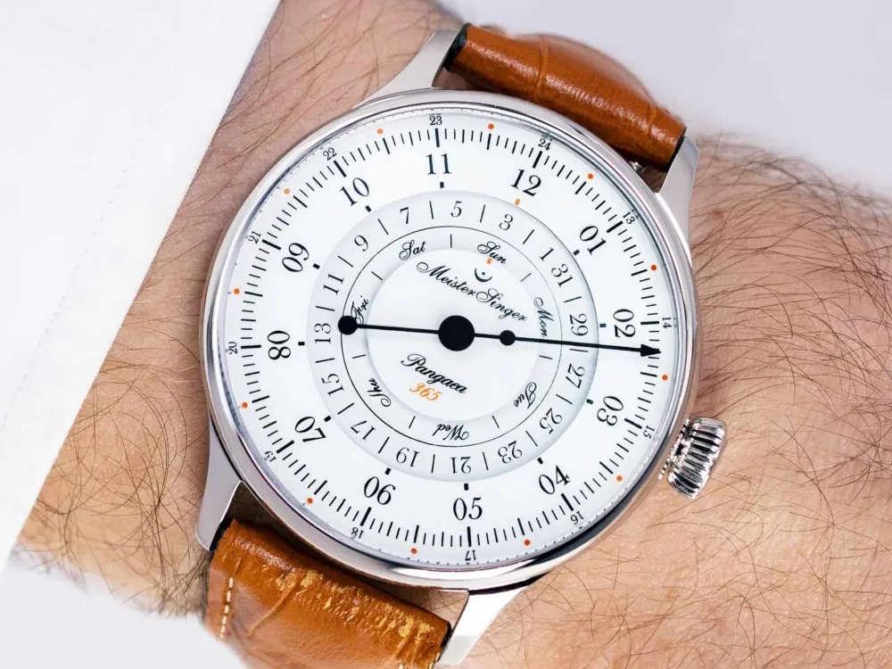 Montre Automatique Meistersinger Pangaea Day Date, 40 mm, Blanc, PDD365901-SG03W