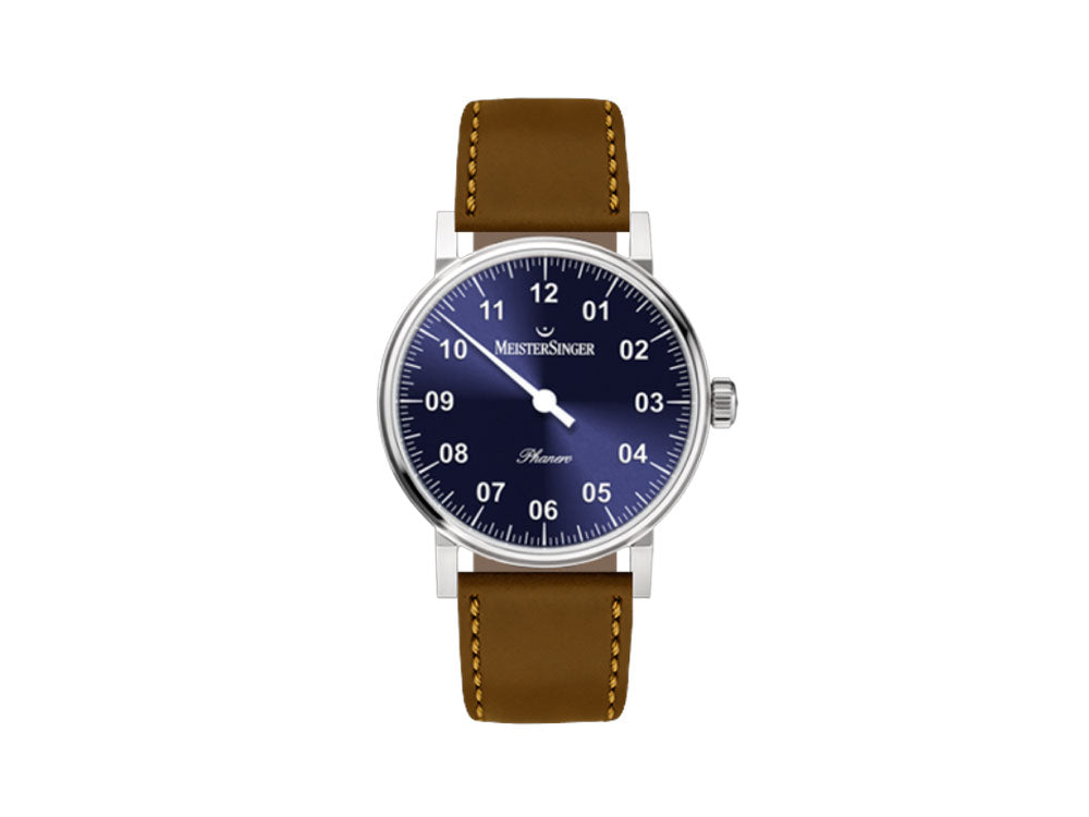 Montre Meistersinger Phanero, Remontage manuel, Bleu sunburst, PH308-SCF13