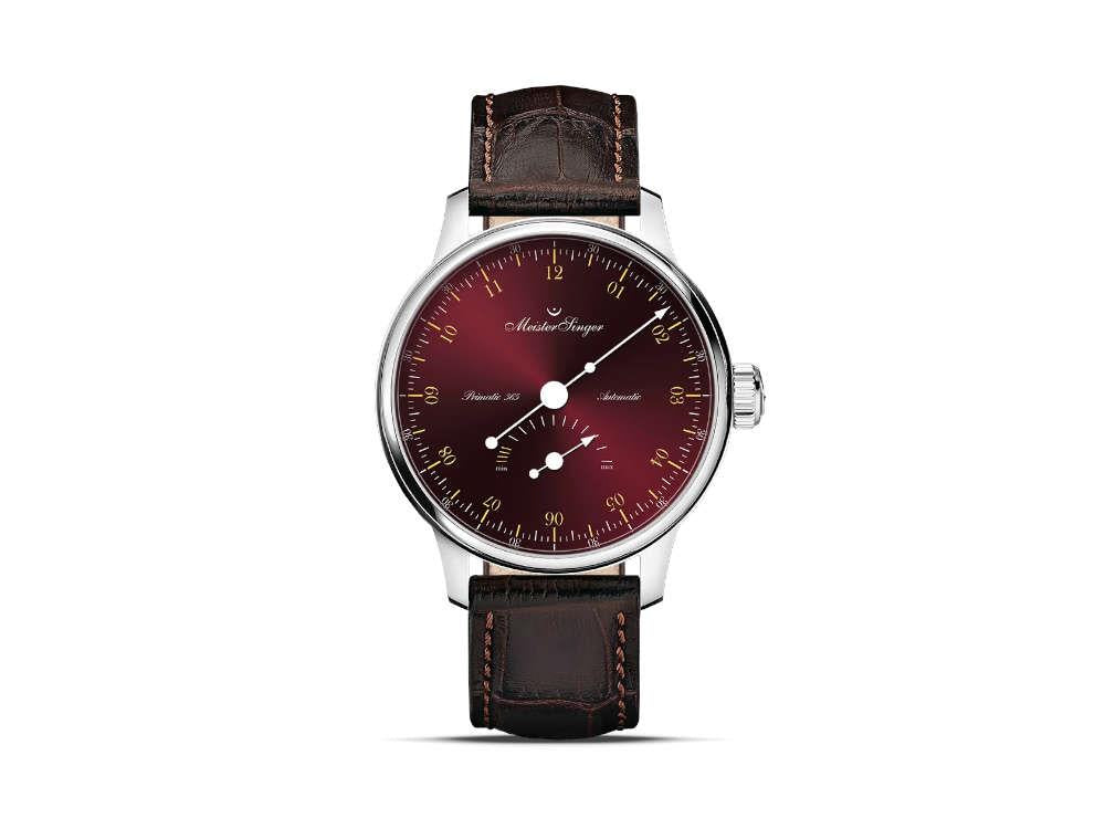 Montre Automatique Meistersinger Primatic 365, 41.5 mm, Bordeaux, PR365911G-SG02