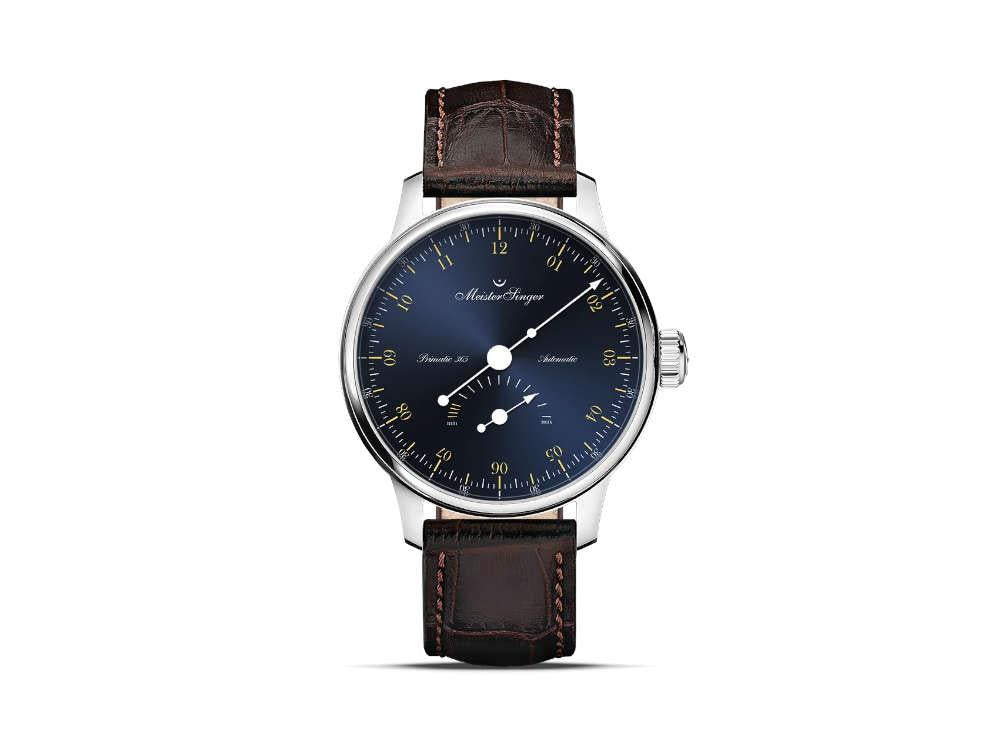 Montre Automatique Meistersinger Primatic 365, 41.5 mm, Bleu, PR365917G-SG02