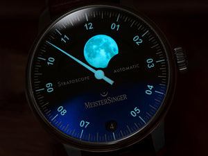 Montre Meistersinger Stratoscope, SW 220-1, 43 mm, Bleu, ST982-SVSL02