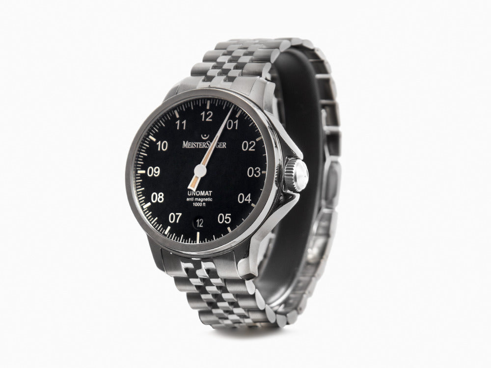 Montre Automatique Meistersinger Unomat, SW-400, 43 mm, Noir, UN902