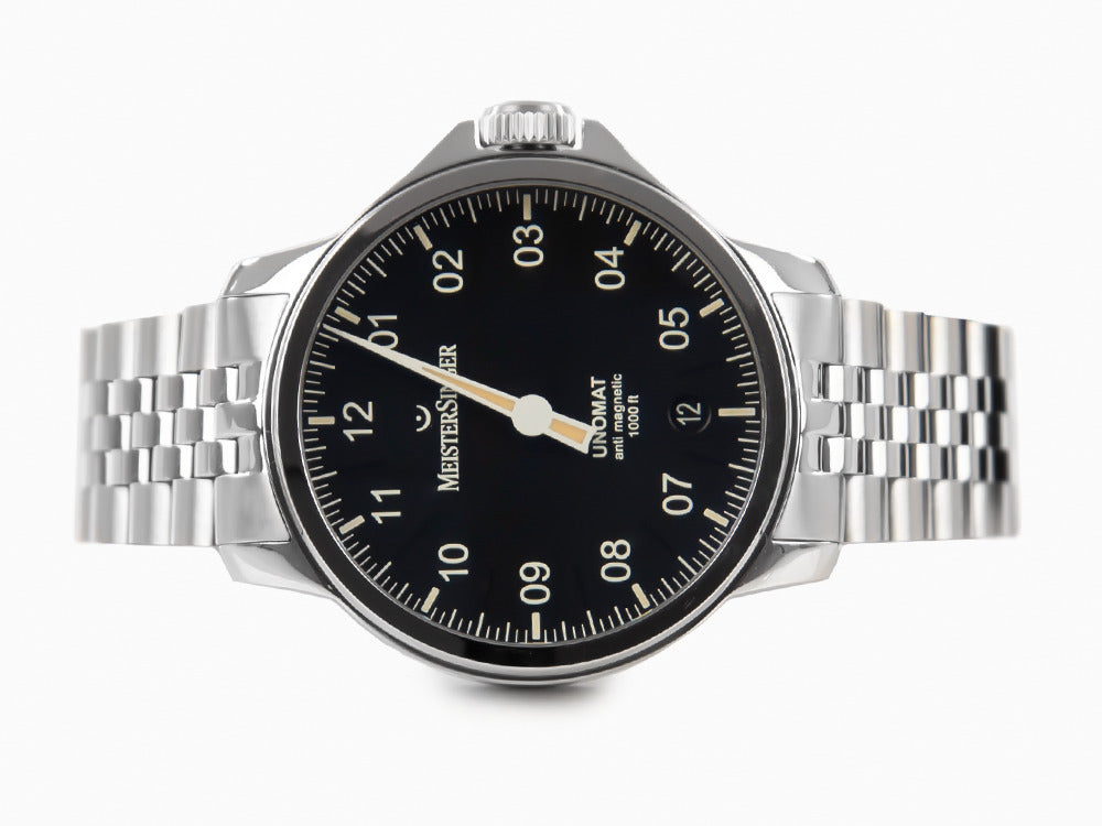 Montre Automatique Meistersinger Unomat, SW-400, 43 mm, Noir, UN902