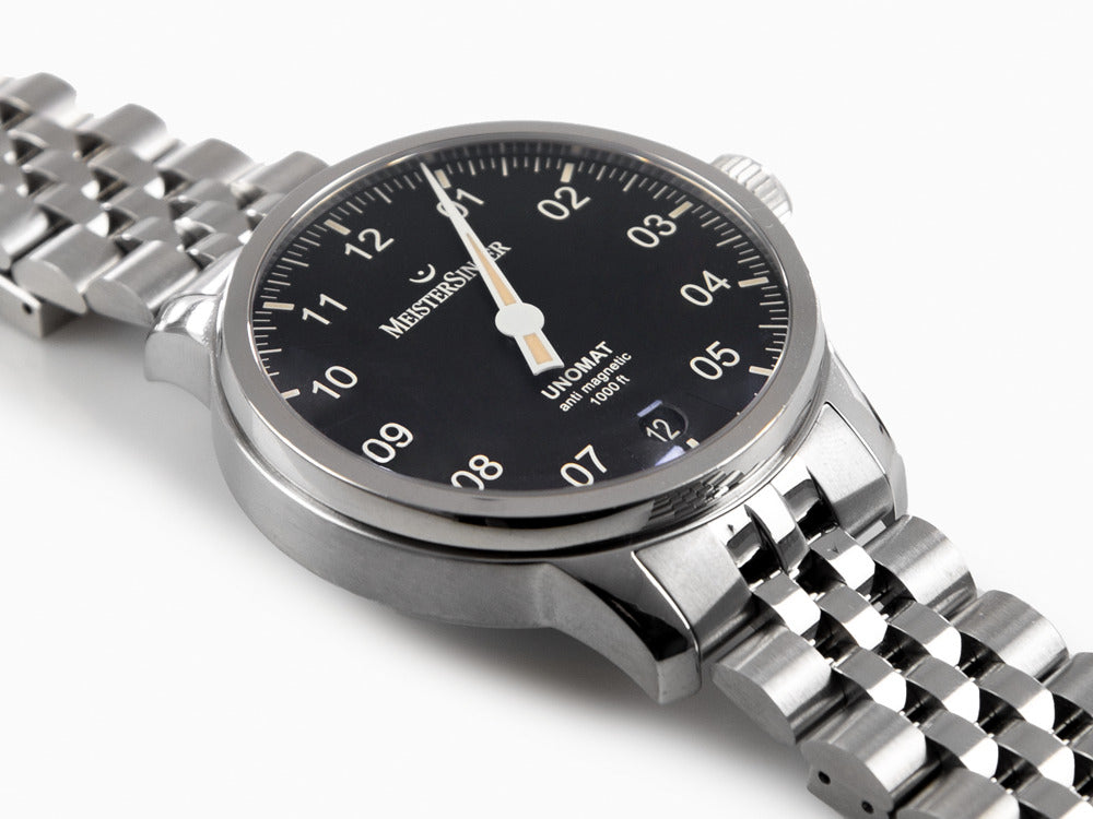 Montre Automatique Meistersinger Unomat, SW-400, 43 mm, Noir, UN902