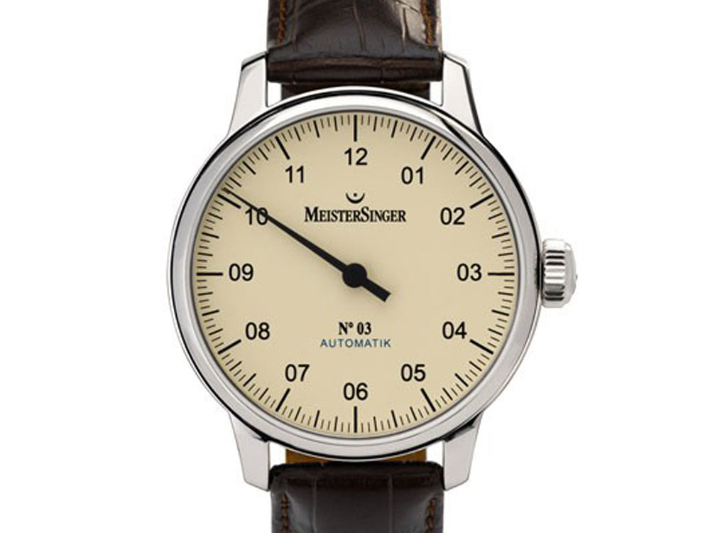 Montre  Meistersinger N3, ETA 2824-2, 43mm. Bracelet en cuir, AM903-SG02