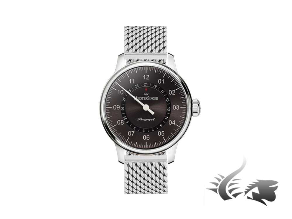 Montre Automatique Meistersinger Perigraph, ETA 2824-2, Bracelet milanaise