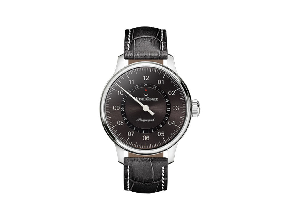 Montre Automatique Meistersinger Perigraph, ETA 2824-2, Anthracite sunburst