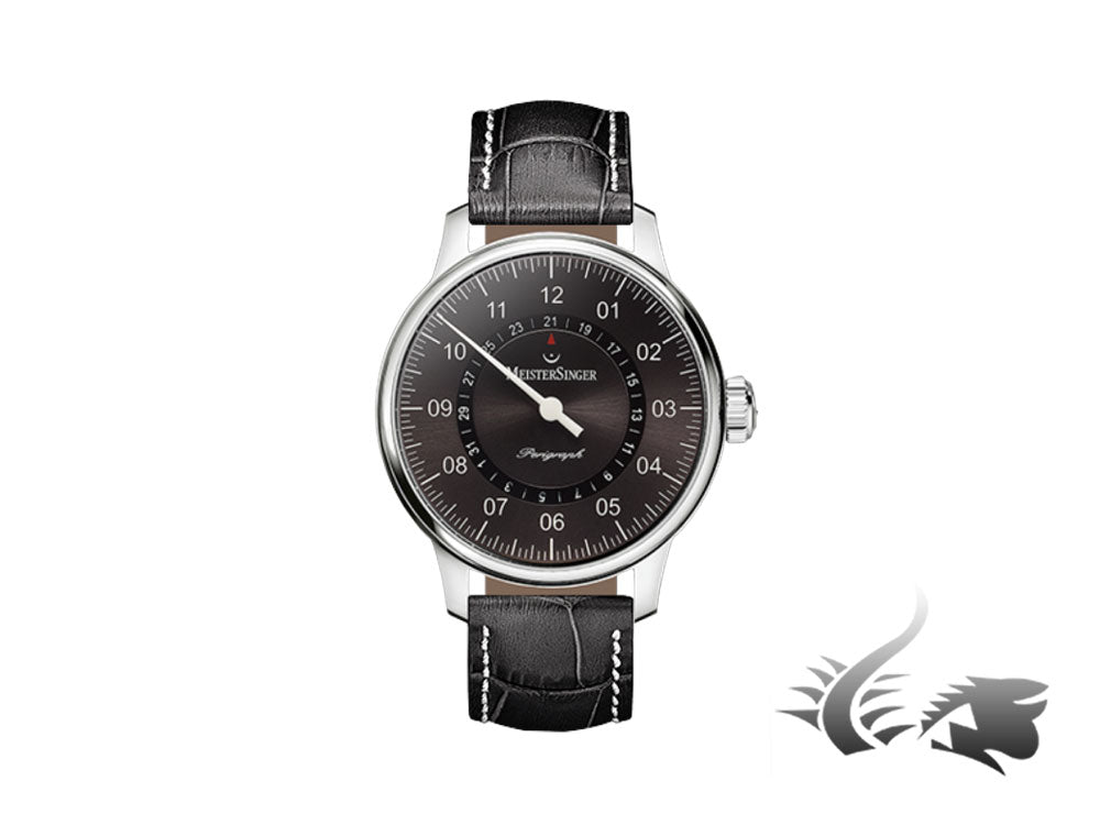 Montre Automatique Meistersinger Perigraph, ETA 2824-2, Anthracite sunburst