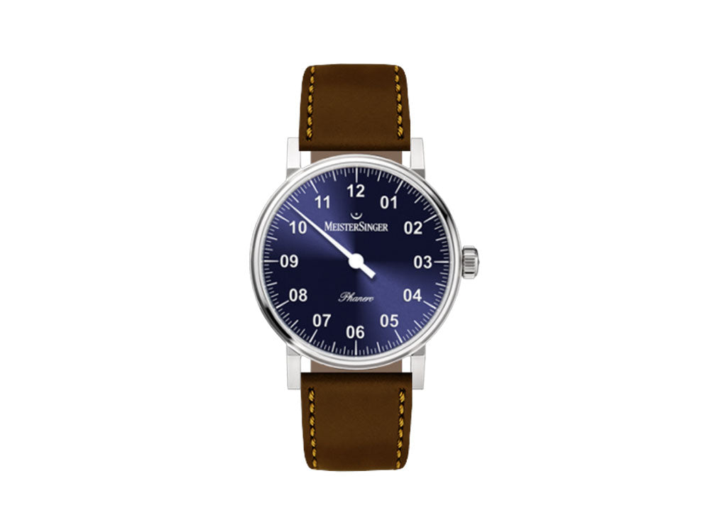 Montre Meistersinger Phanero, Remontage manuel, Bleu sunburst, PH308-SCF12