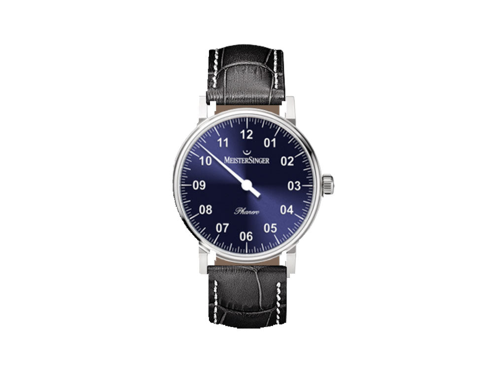 Montre Meistersinger Phanero, Remontage manuel, Bleu sunburst, PH308-SG11W