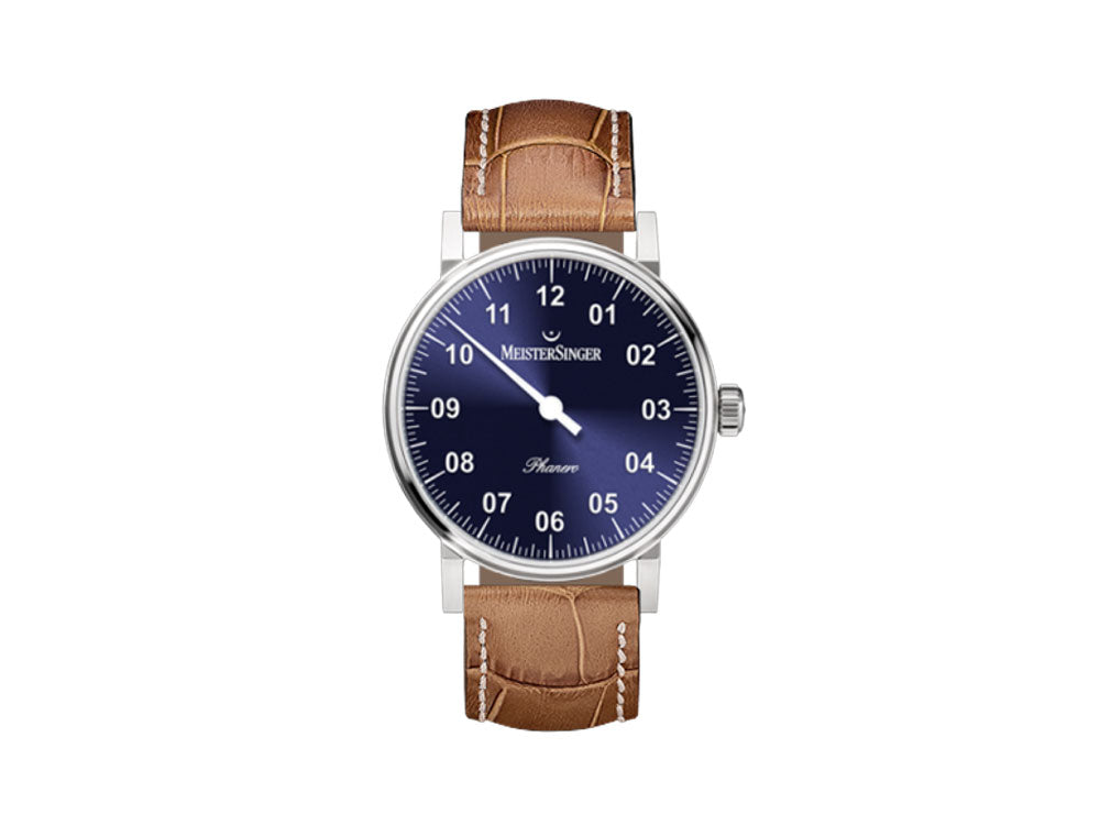 Montre Meistersinger Phanero, Remontage manuel, Bleu sunburst, PH308-SG13
