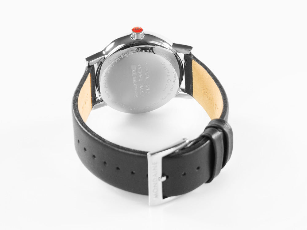 Montre à Quartz Mondaine SBB Evo2, Blanc, 35 mm, Bracelet en cuir, MSE.35110.LB