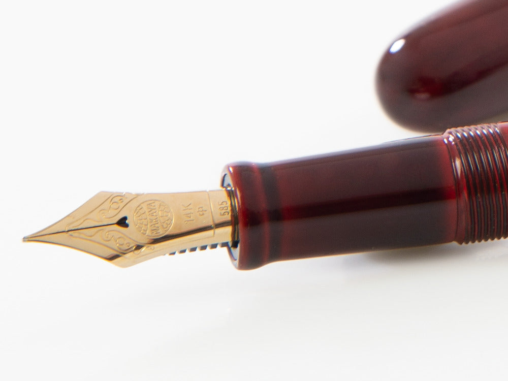 Stylo Plume Nakaya Cigar Long Aka-Tamenuri, Ebonite, Laque Urushi