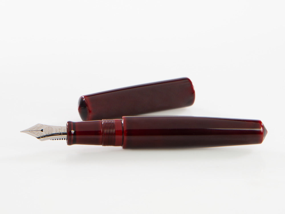 Stylo Plume Nakaya Cigar Piccolo, Aka-Tamenuri, Ebonite, Or 14k rodhium