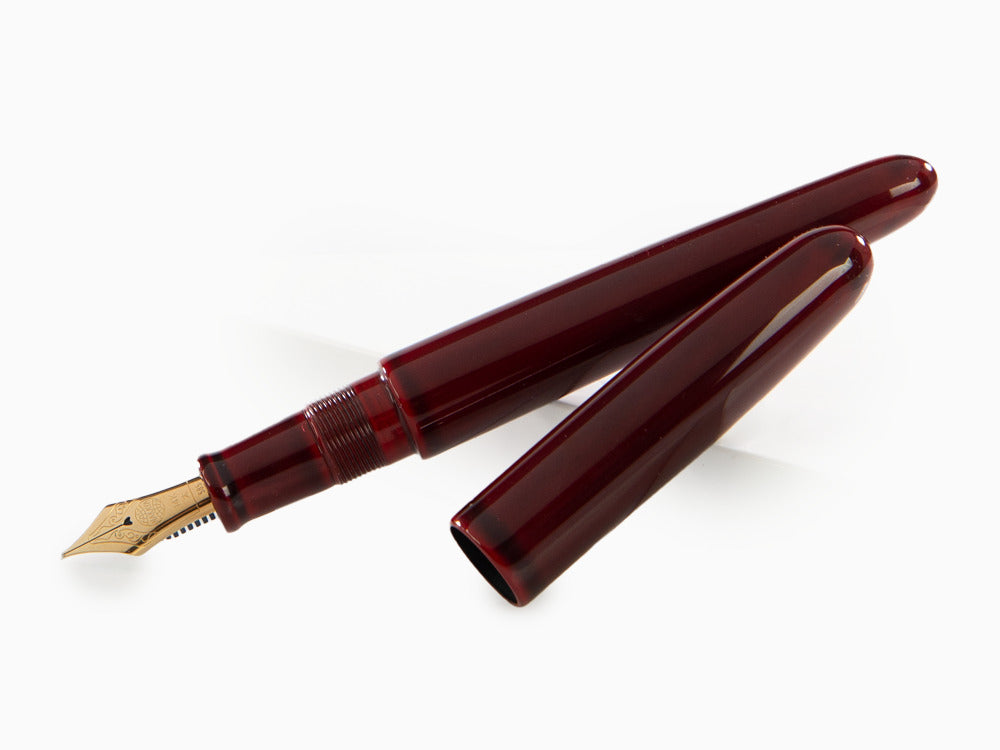 Stylo Plume Nakaya Cigar Portable, Aka-Tamenuri, Or 14k, Plume Italic