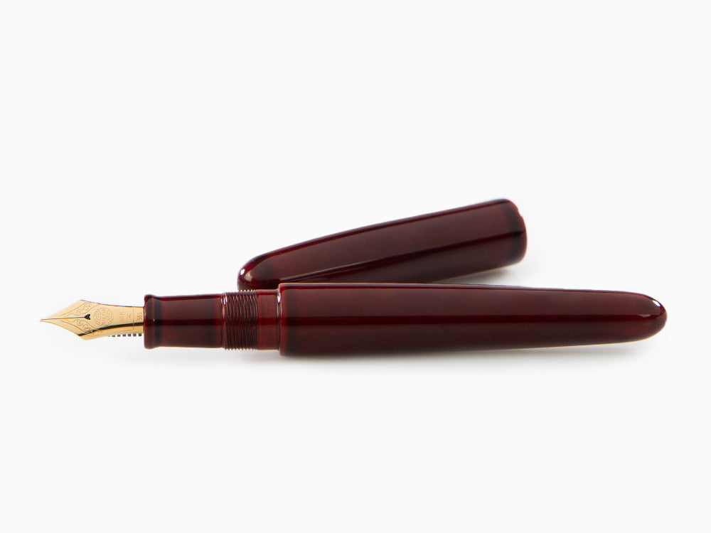Stylo Plume Nakaya Cigar Portable, Aka-Tamenuri, Or 14k, Plume Italic
