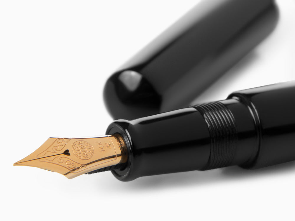 Stylo Plume Nakaya Cigar Kuro-Roiro Piccolo, Noir, Ébonite, Or Rose 14k