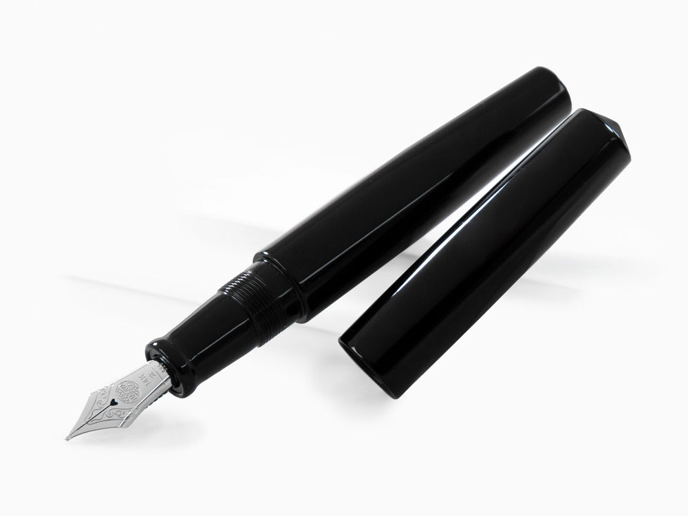 Stylo Plume Nakaya Cigar Kuro-Roiro Piccolo, Noir, Or 14k rodhium