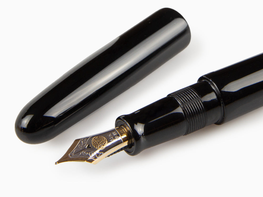 Stylo Plume Nakaya Cigar Kuro-Roiro Portable, Noir, Or 14K bicolore