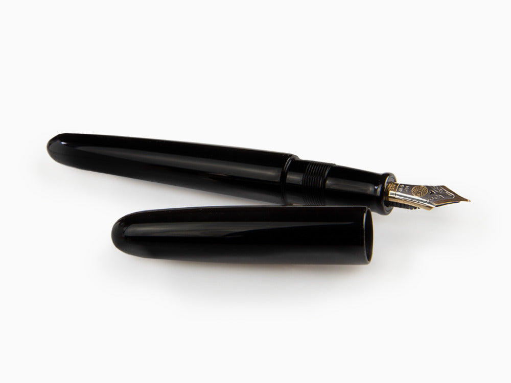 Stylo Plume Nakaya Cigar Kuro-Roiro Portable, Noir, Or 14K bicolore