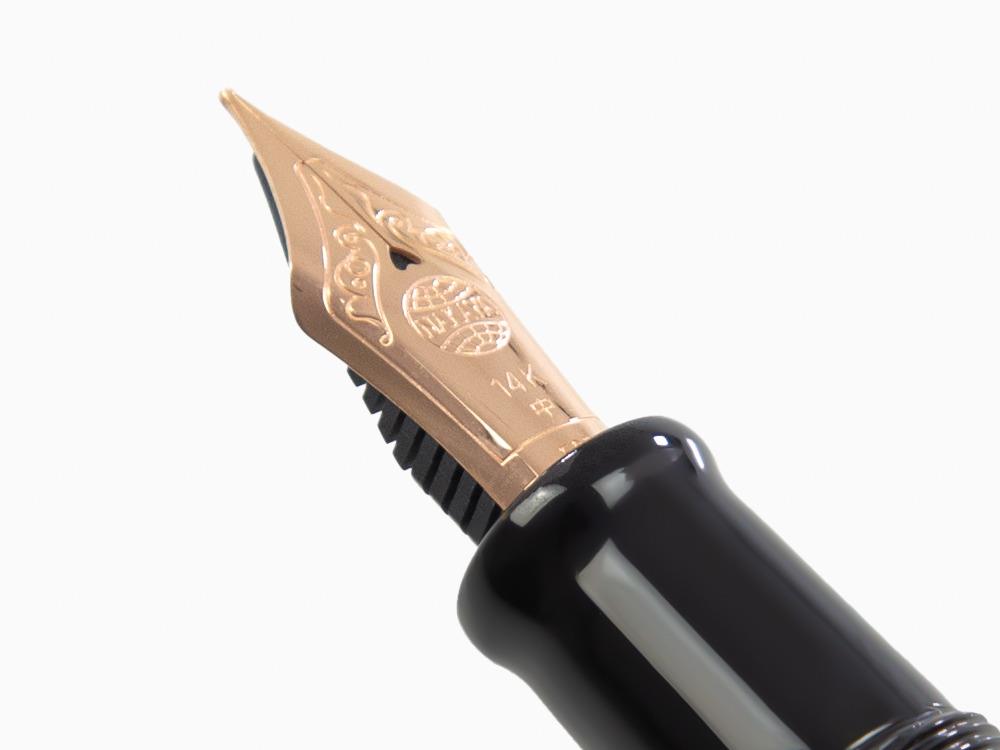 Stylo Plume Nakaya Cigar Kuro-Roiro Portable, Ebonite, Or 14k