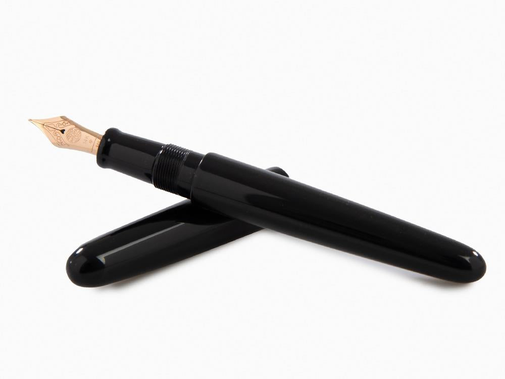Stylo Plume Nakaya Cigar Kuro-Roiro Portable, Ebonite, Or 14k