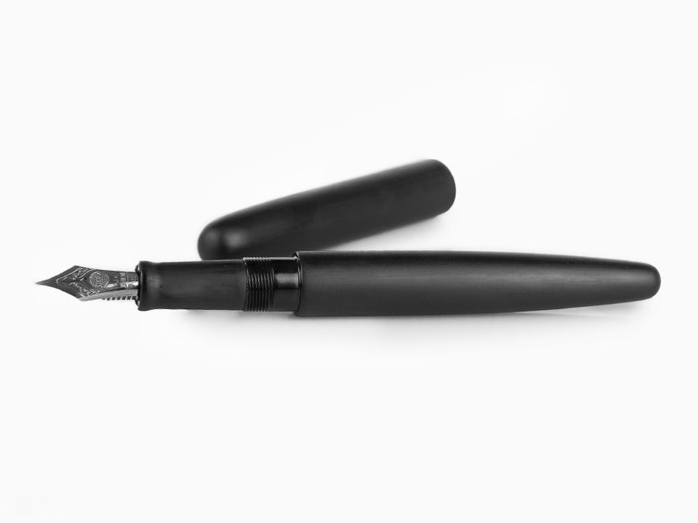 Stylo Plume Nakaya Cigar Long, Black Hairline, Ebonite,Ruthénium