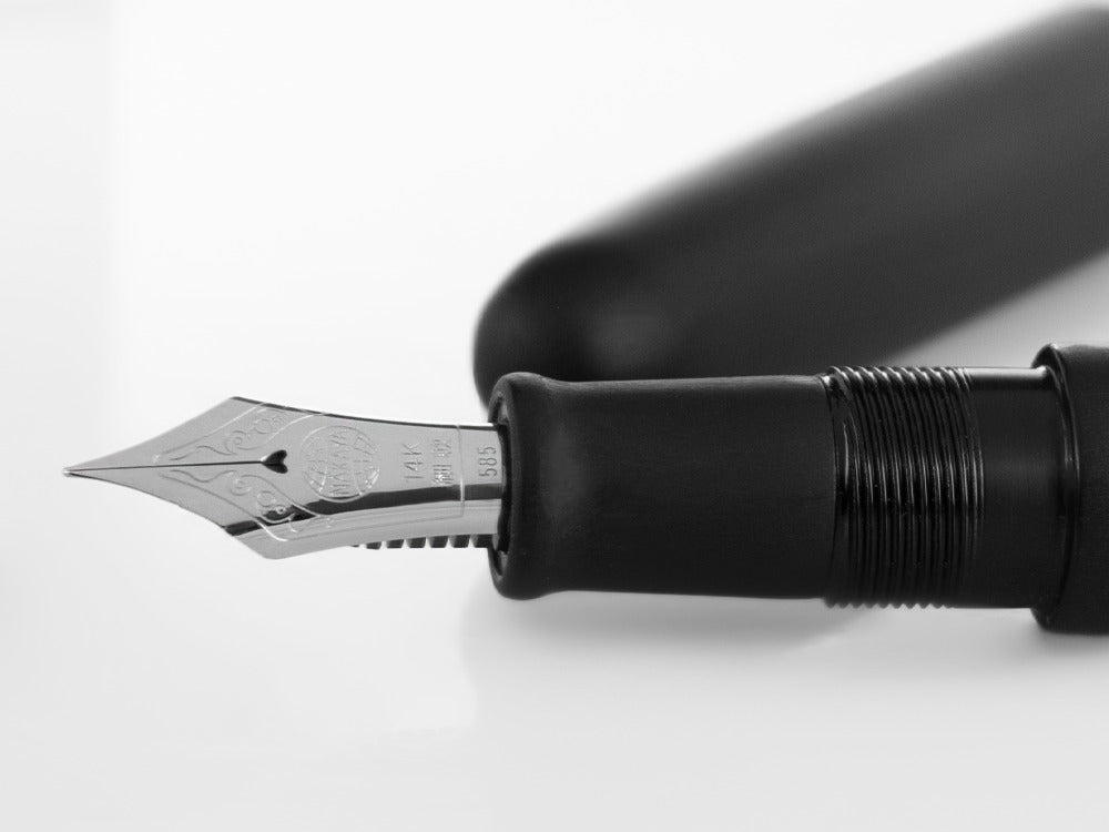 Stylo Plume Nakaya Cigar Portable, Black Hairline, Rodhium