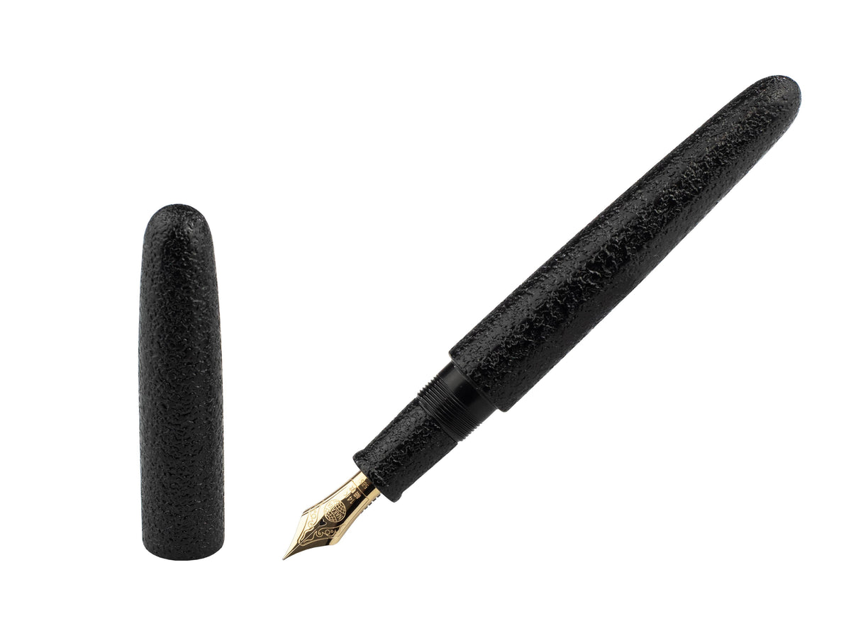 Stylo Plume Nakaya Cigar Portable, Kuro-Ishime, Ebonite, Or 14k